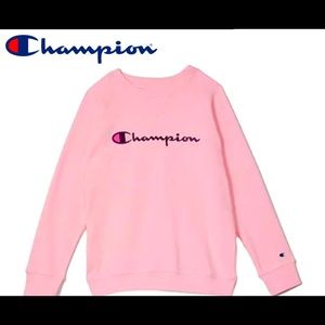 Champion Girls' Classic Script Crew Sweatshirt